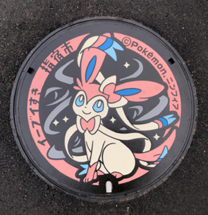 イーブイマンホール(『ポケふた』) | いぶすき観光ネット